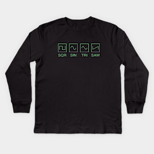 Synthesizer Waveforms for Electronic Musician Kids Long Sleeve T-Shirt